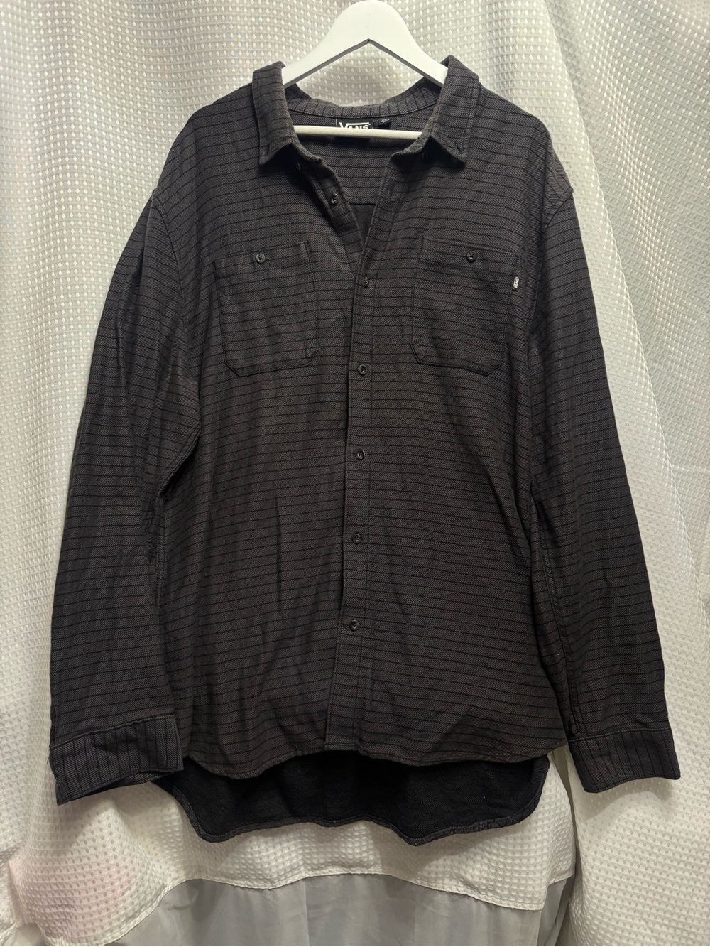 Vans Black and gray Striped Lightweight Button-Up Shirt Jacket